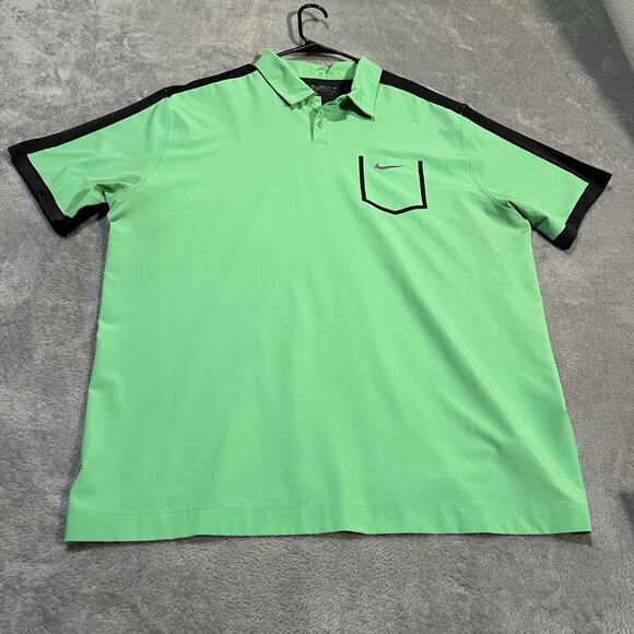 Nike Golf Tour Performance Polo Shirt Men's 2XL XXL Green Grey Dri-Fit - Picture 1 of 8